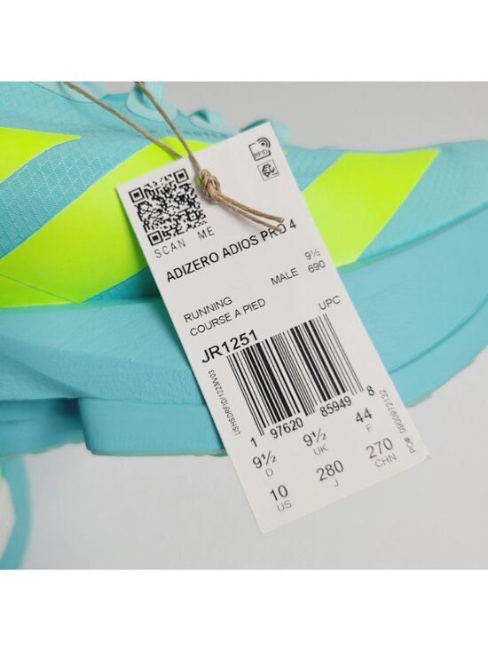 NEW Adidas Adizero Adios Pro 4 Running Shoes JR1251 Size 10 Flash Aqua #1 main image 5